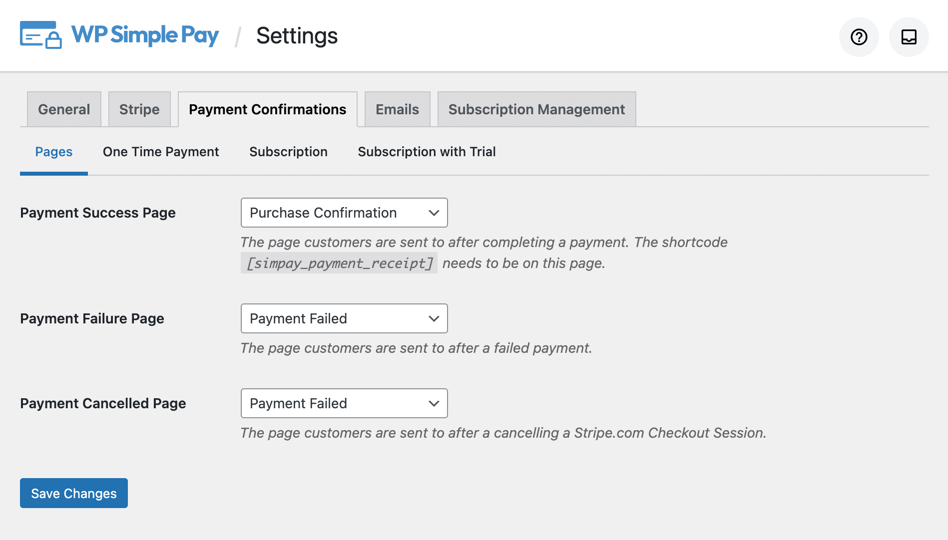 WP Simple Pay支払い確認ページ