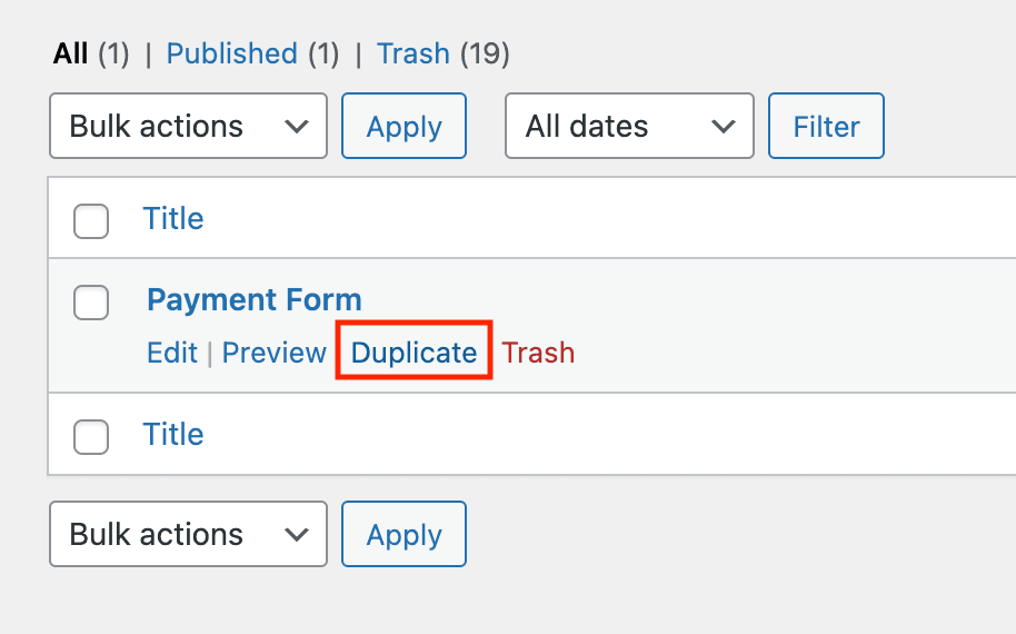 Duplikat formularza płatności