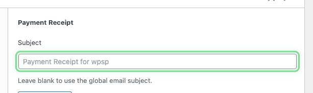 Betreffzeilenfeld für Zahlungsbestätigungs-E-Mails