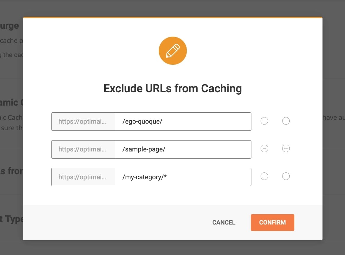 sg optimizer wyklucz adresy url