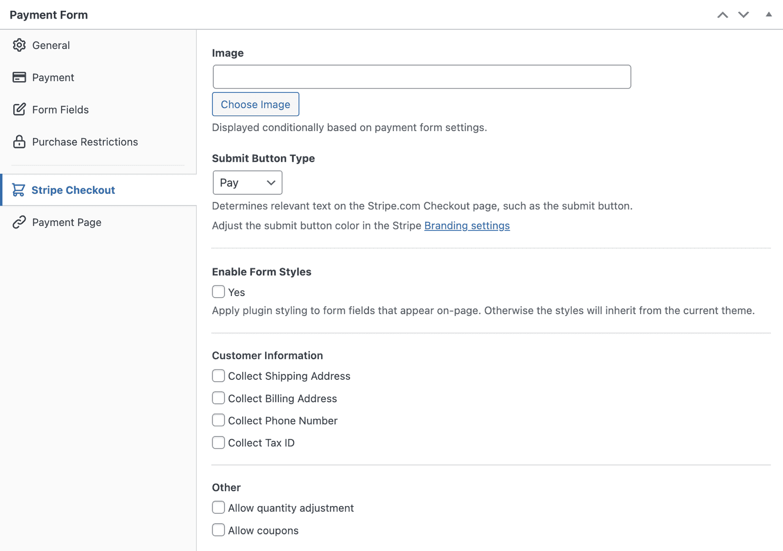 Ustawienia Stripe Checkout WP Simple Pay