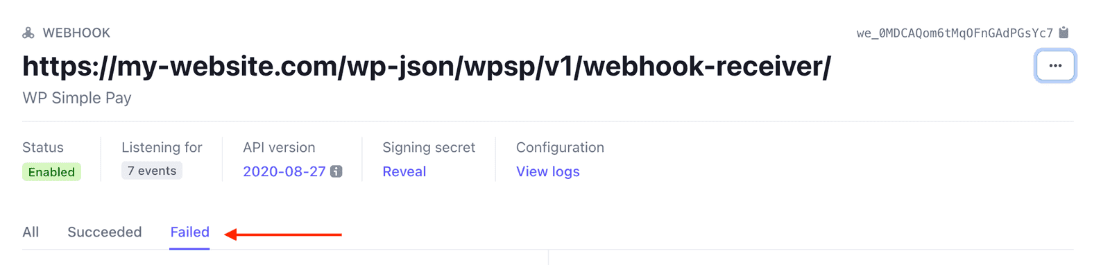 Stripeで失敗したWebhookイベント