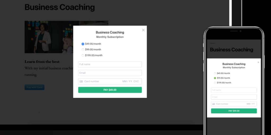 WordPress payment form