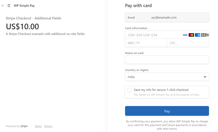 stripe checkout form stripe checkout form