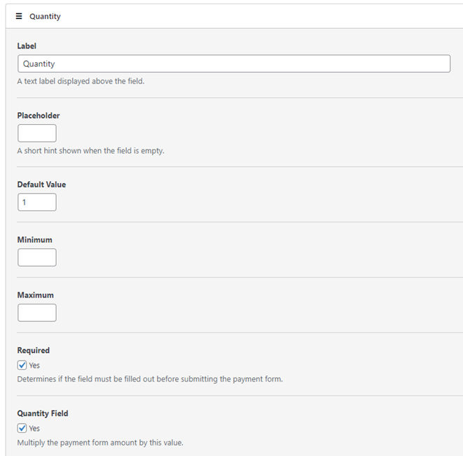 quantity field order form quantity field order form