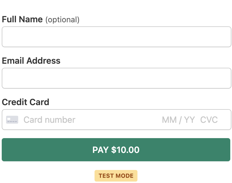 Payment form