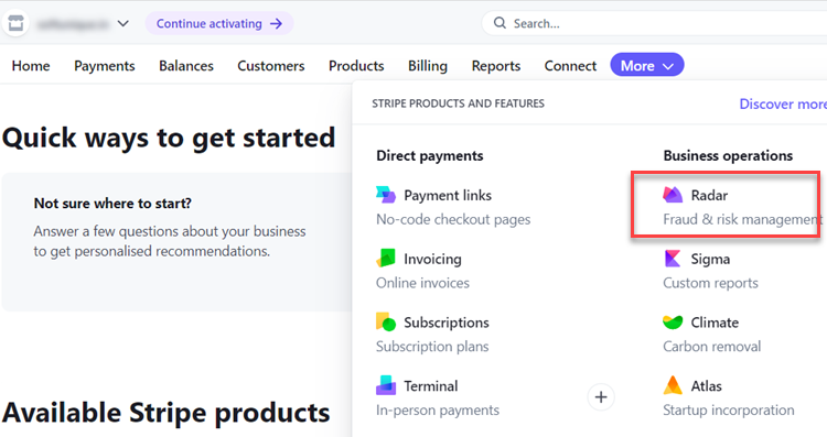 stripe radar signup stripe radar signup