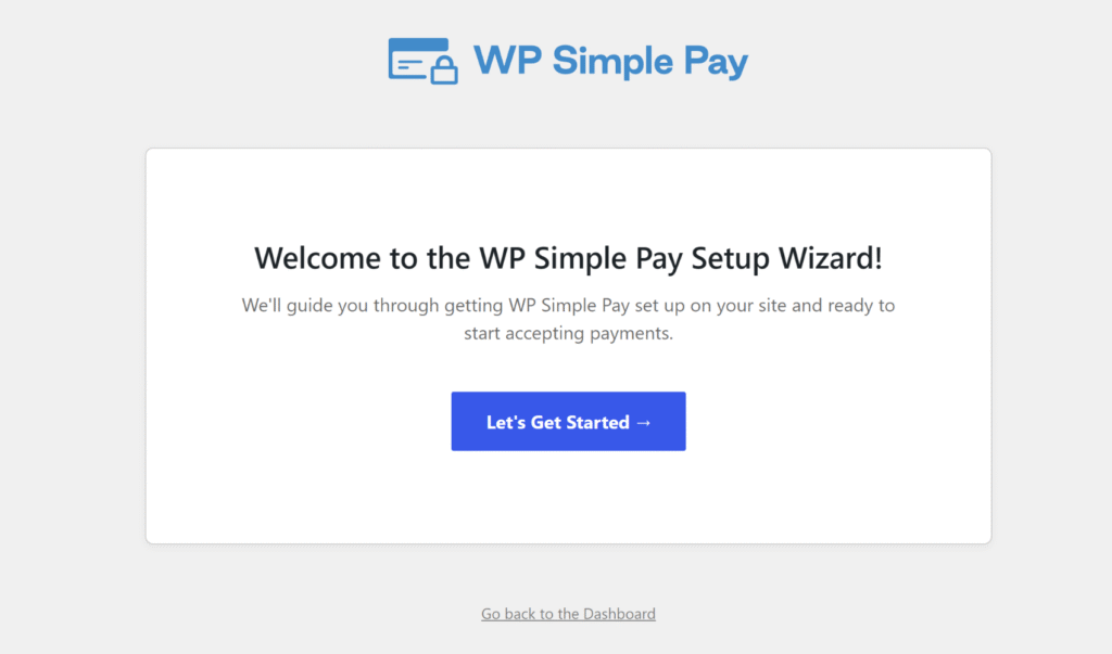 Assistant de configuration WP Simple Pay Assistant de configuration WP Simple Pay