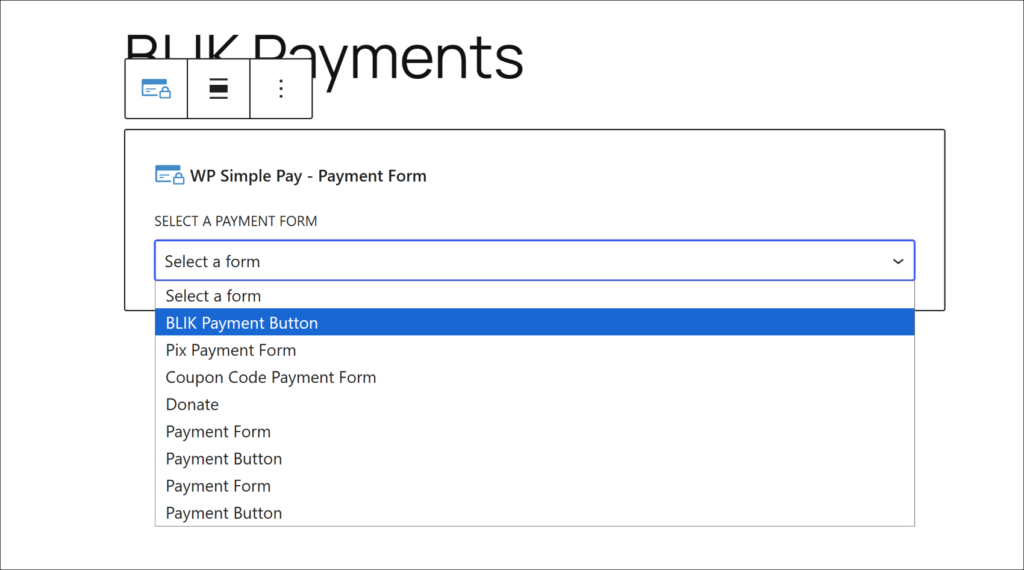Select your BLIK payment form Select your BLIK payment form