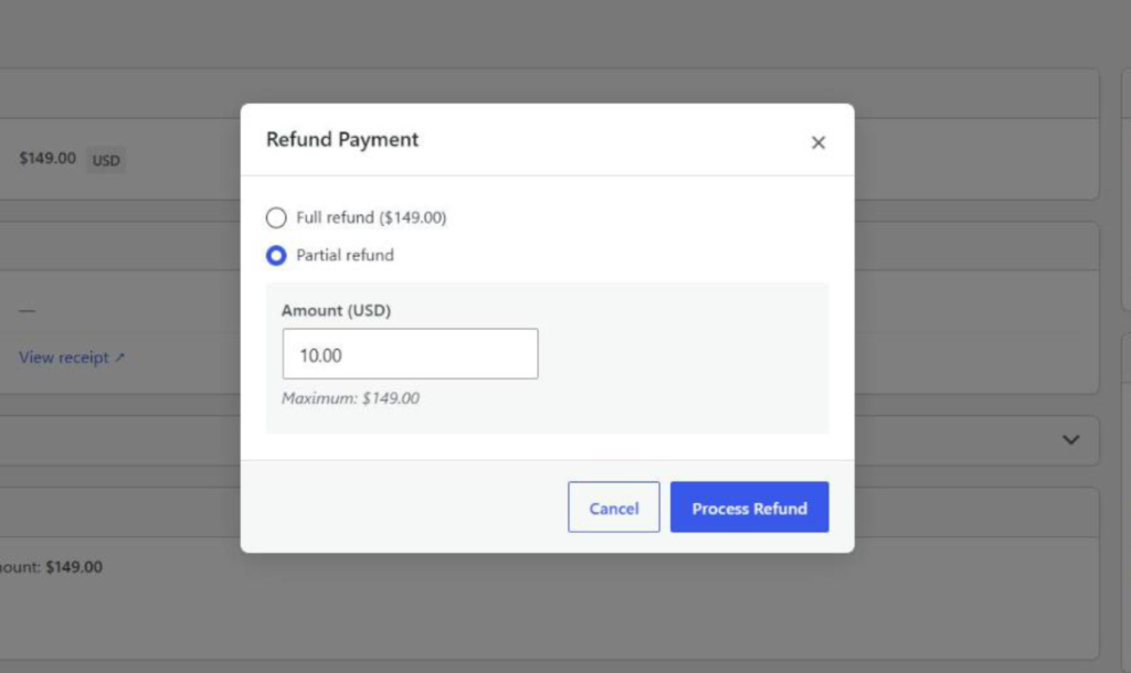 View refund payment options View refund payment options
